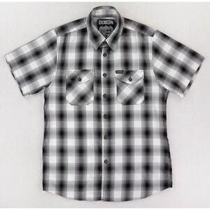 Dixxon Flannel Allegiant Bamboo Short Sleeve Shirt Mens Medium Gray Plaid